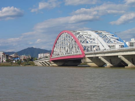 Soyanggang (Soyang river) bridge near the skywalk in Chuncheon city of South Korea