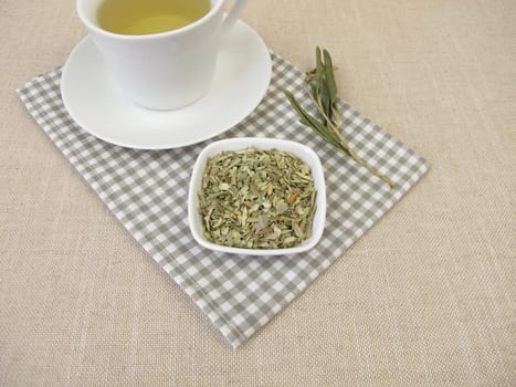 Olive leaf tea - tea from dried and cut olive leaves