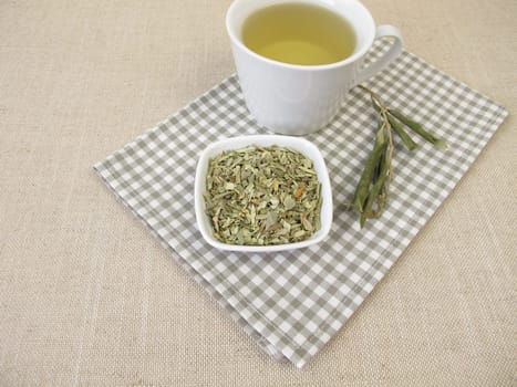 Olive leaf tea - tea from dried and cut olive leaves