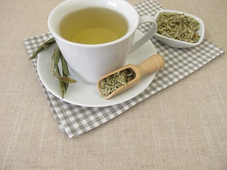 Olive leaf tea - tea from dried and cut olive leaves