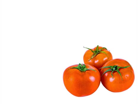 Red tomatoes vegetables on a white background. Red tomato vegetable. Harvesting tomato. Agriculture. White background. Vegetarian food. Background image.