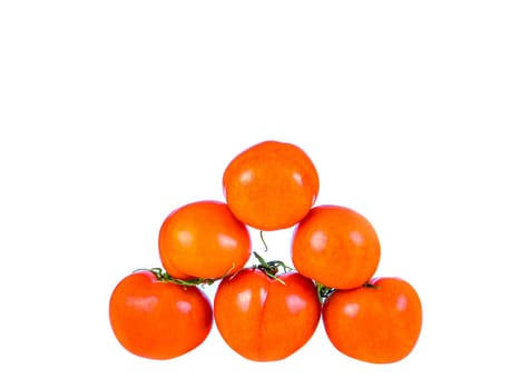 Red tomatoes vegetables on a white background. Red tomato vegetable. Harvesting tomato. Agriculture. White background. Vegetarian food. Background image.