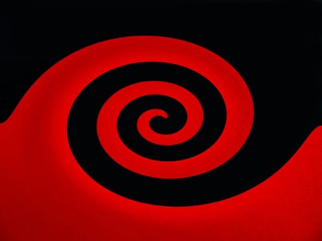 Abstract illustration of a red wave on a black background. Pattern. Background image. Abstract illustration. Place for your text. Template. Poster. Volumetric image.