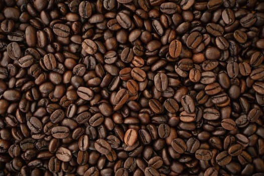 top view coffee bean roasted background