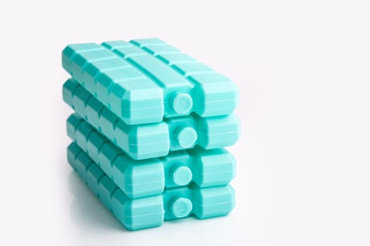 Cool batteries for cooling bag over bright background