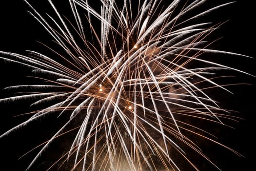 Firework explosion in a dark night