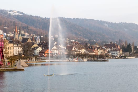 The famous Lake of Zug in Switzerland