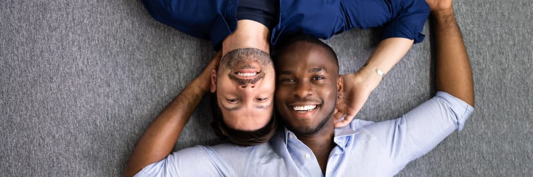 Happy Romantic Gay Couple Relaxing And Dating