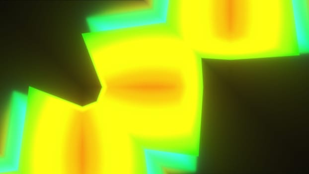 Geometric polygons with 3d render gradient. Futuristic stairs with dynamic movement and wave textures. Rough curves in artistic creative design. Blurred volumetric lines with bend