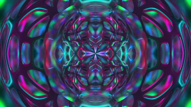 Geometric polygons with 3d render gradient. Futuristic stairs with dynamic movement and wave textures. Rough curves in artistic creative design. Blurred volumetric lines with bend