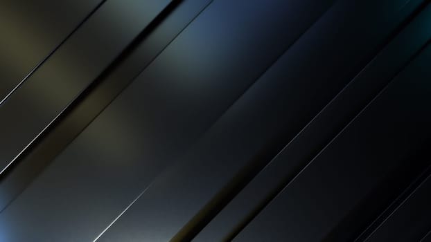 Steel 3d render sheet with technological lines. Chrome plated gradient surface with simple industrial futuristic tracery. Interior diagonal design of geometric minimalism