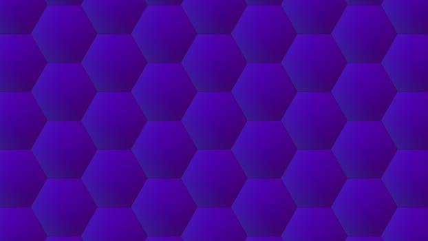 Geometric honeycomb with 3d render structure. Decorative hexagon in futuristic lines with simple ornaments. Polygonal mosaic with modern minimalist interior tracery
