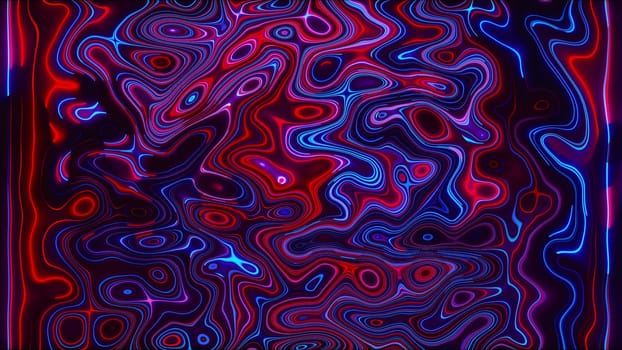 Vivid curves stripes 3d render with geometric blur. Wavy random curvature with gradient and creative lines. Diverging circular digital presentation with varying textures