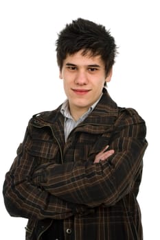 young man portrait, isolated on white background