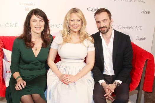 Barbara Schoeneberger (Live Act of the Evening),Brigitte Huber (Editor-in-Chief Brigitte),Oliver Sellschopp (Director Brand Solutions Brigitte Group),Brigitte Fashion at Home,Hamburg,14.04.2015
