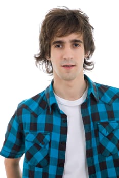 casual young man portrait, isolated on white