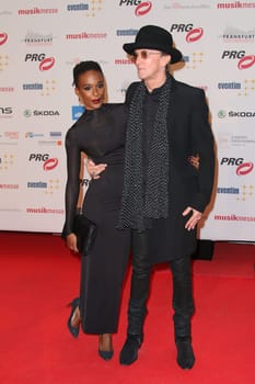 Marius Mueller-Westernhagen with Lindiwe Suttle,award ceremony of the LEA Award in the Festhalle,Frankfurt/Main,14.04.2015