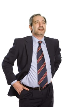 mature business man portrait in white background