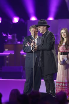 Peter Schwenkow and Marius Mueller-Westernhagen,award ceremony of the LEA Award at the Festhalle,Frankfurt/Main,14.04.2015