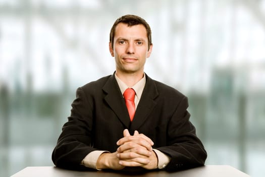 young business man on a desk at the office