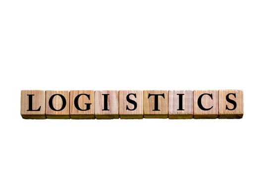 Word E-Commerce. Wooden small cubes with letters isolated on white background with copy space available. Concept image.