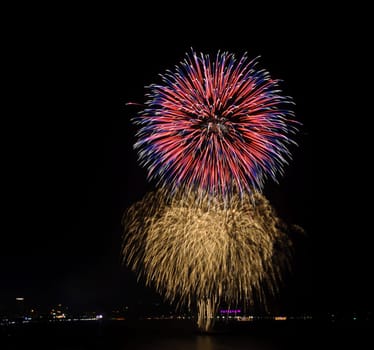 Fireworks at Pattaya beach, Thailand