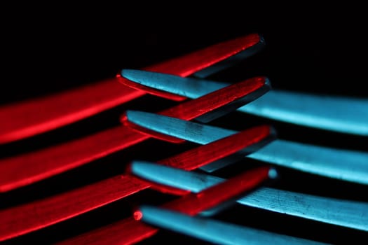 cutlery forks colors abstract macro background different