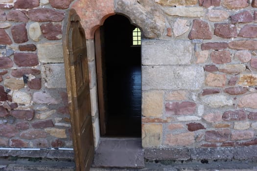 beautiful old castle gate fortress wood stones
