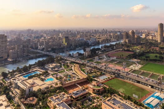 Gezira island in the centre of Cairo and the Nile, Egypt.
