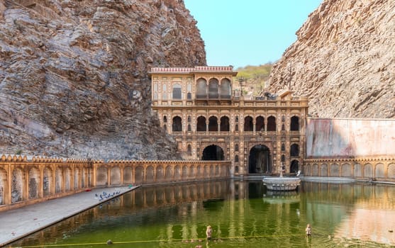 Famous Monkey Temple Kund in Jaipur, Rajasthan, India.