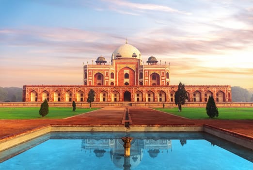 Humayun's Tomb, beautiful UNESCO object, New Delhi, India.