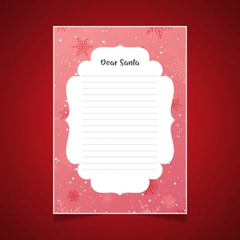 Christmas letter to Santa with snowflakes design