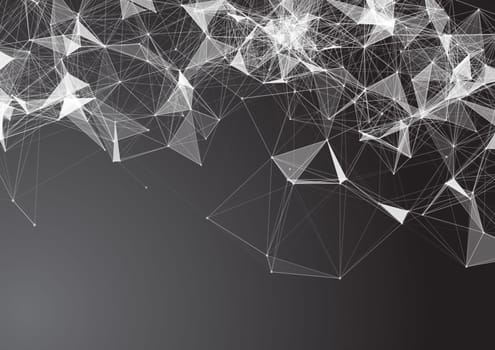 Abstract background with a low poly connections design