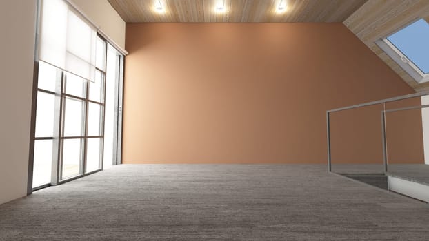 Render of 3D Contemporary Empty Room