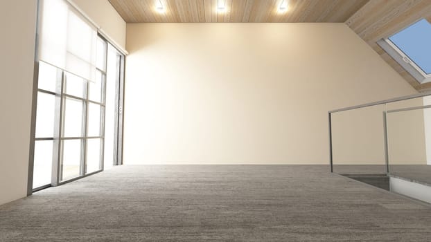 Render of 3D Contemporary Empty Room