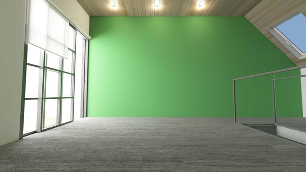 Render of 3D Contemporary Empty Room