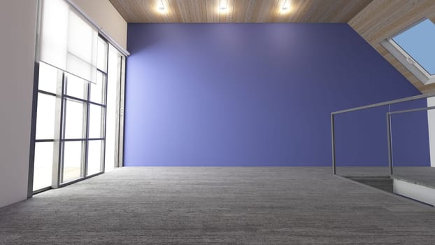 Render of 3D Contemporary Empty Room