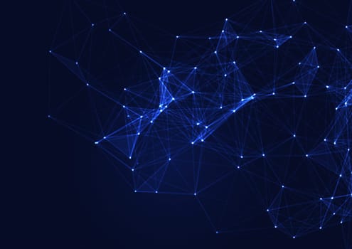 Abstract modern background with glowing connecting lines and dots