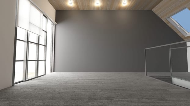 Render of 3D Contemporary Empty Room
