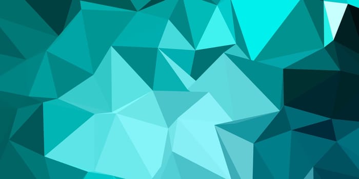 Abstract banner with a low poly design in teal colours