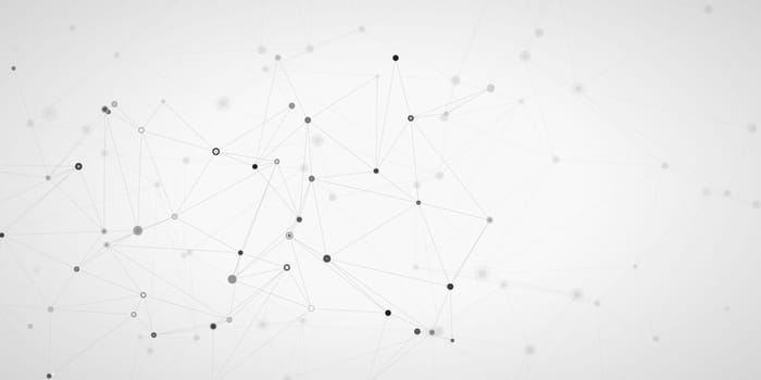 Banner with an abstract low poly design with connecting lines and dots