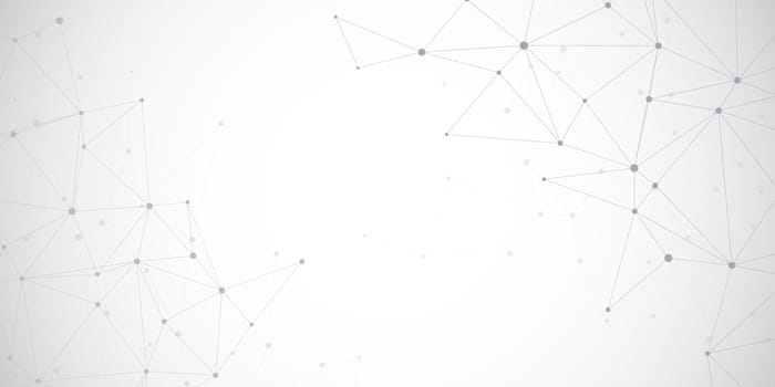 Abstract banner design with low poly connecting lines and dots