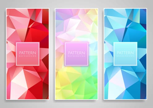 Collection of banners with low poly designs