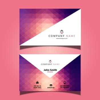 Business card template with an low poly design