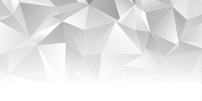 Abstract banner with a monotone low poly design