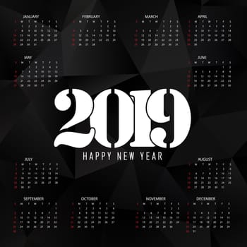 Calendar background with a dark low poly design