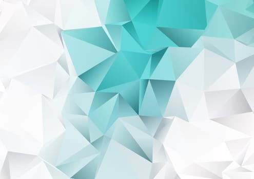 Abstract low poly design background with teal and silver colours