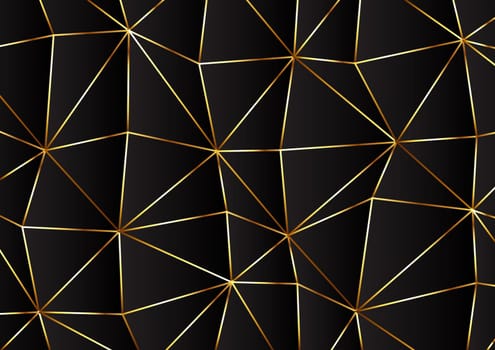 Low poly modern design in gold and black colours