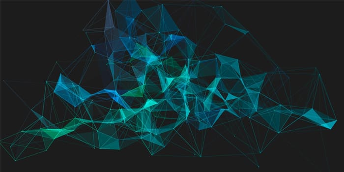 Modern banner with a low poly plexus design