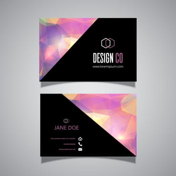 Business card with a low poly design